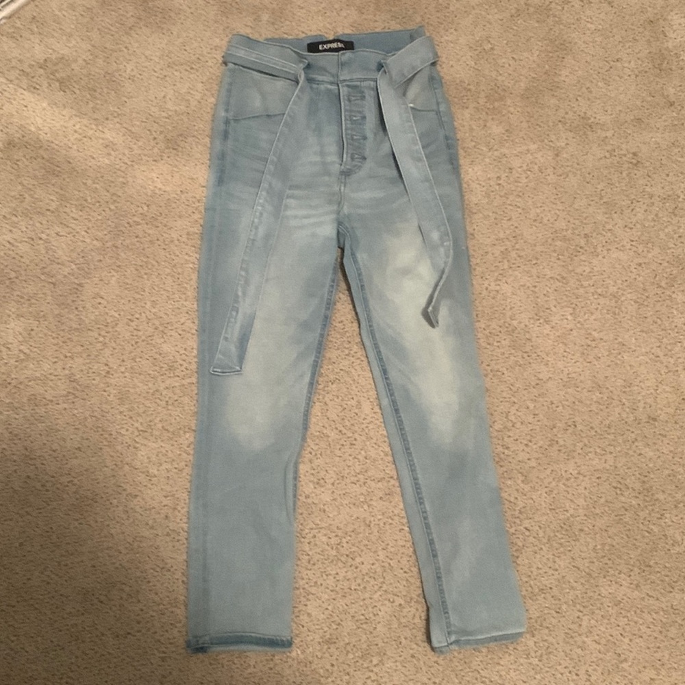 Express Skinny Jeans belt tie